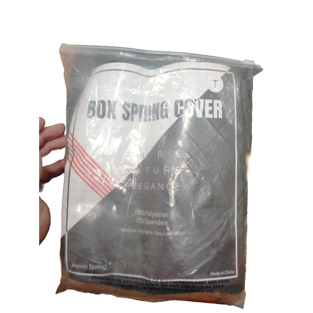Box Spring Cover with Smooth Elastic Woven Washable Gray Twin